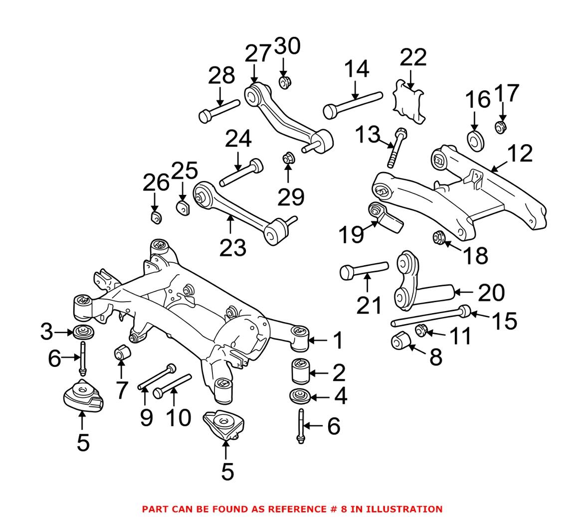 BMW Differential Bushing - Rear Rearward 33171093008